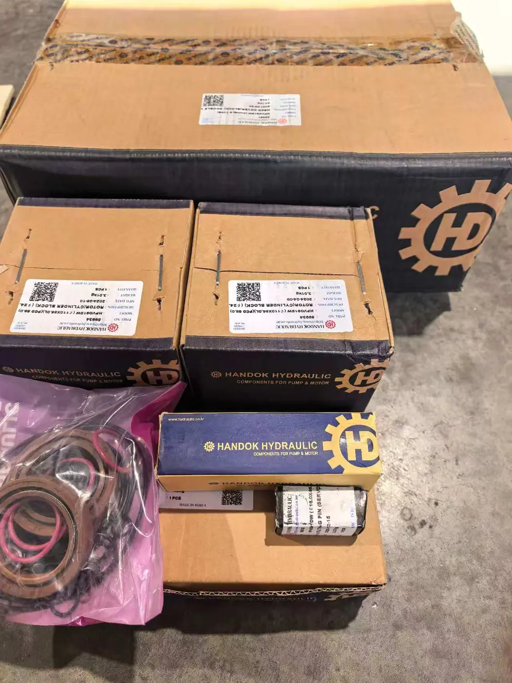 Customer-shared Handok hydraulic parts and seal kits